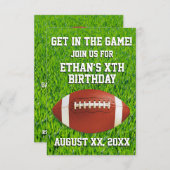 おもしろいカスタムサッカーバースデーパーティー 招待状 (正面/裏面)