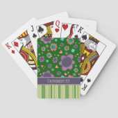おもしろいカスタムストライプフローラパターン名の表示 トランプ (裏面)