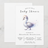 おもしろいカスタムスワンベビーシャワー 招待状 (正面/裏面)