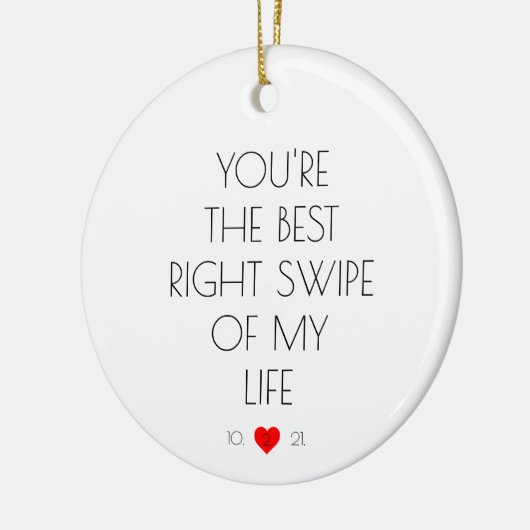 おもしろいカスタムデートすることApp Tinder結婚の セラミックオーナメント (左)