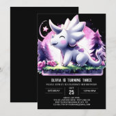 おもしろいカスタムトリケラトプス誕生日 招待状 (正面/裏面)