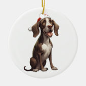 おもしろいカスタムドイツ短調ポインタークリスマス セラミックオーナメント (正面)