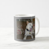 おもしろいカスタムドッグペットフォトユーモアのあることわざグレー コーヒーマグカップ (正面右)