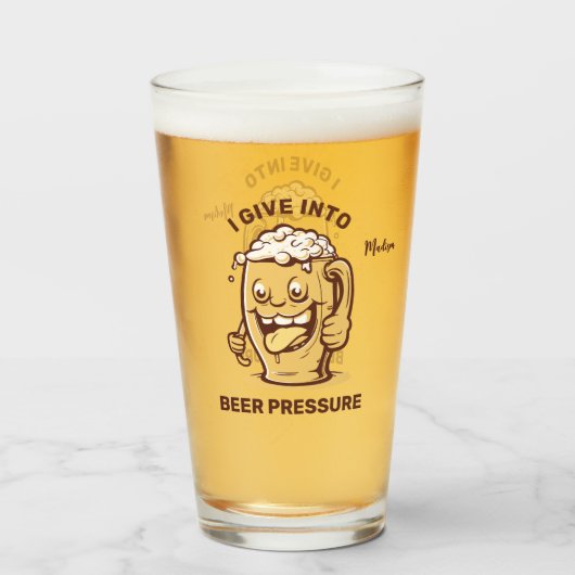 おもしろいカスタムネーム&テキストビール タンブラーグラス (ドリンク裏面)