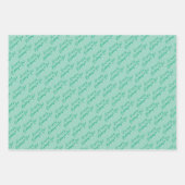 おもしろいカスタムハッピーバースデーパターンピンクブルーグリーン ラッピングペーパーシート (正面3)