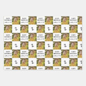 おもしろいカスタムハッピーバースデー年齢キッズアダルト ラッピングペーパーシート (正面3)