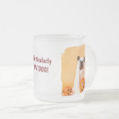 おもしろいカスタムハロウィーンドッグ フロストグラスマグカップ (正面右)