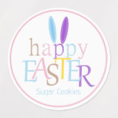 おもしろいカスタムバカラフルニー耳ハッピーイースター ラベル (デザイン1)