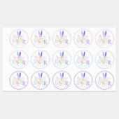 おもしろいカスタムバカラフルニー耳ハッピーイースター ラベル (シート)