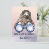 おもしろいカスタムバードウォッチンバースデーパーティー招待状 招待状 (スタンド正面)