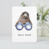 おもしろいカスタムバードウォッチンバースデーパーティー招待状 招待状 (スタンド正面)
