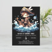 おもしろいカスタムパイレーツ誕生日 招待状 (スタンド正面)