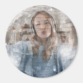 おもしろいカスタムパーソナライズされたセルフィーディスコボール マグネット (正面)