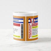 おもしろいカスタムパーソナライズされた処方コーヒービッグ ジャンボコーヒーマグカップ (正面)