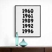 おもしろいカスタムファミリー5誕生年署名ポスターギフト ポスター