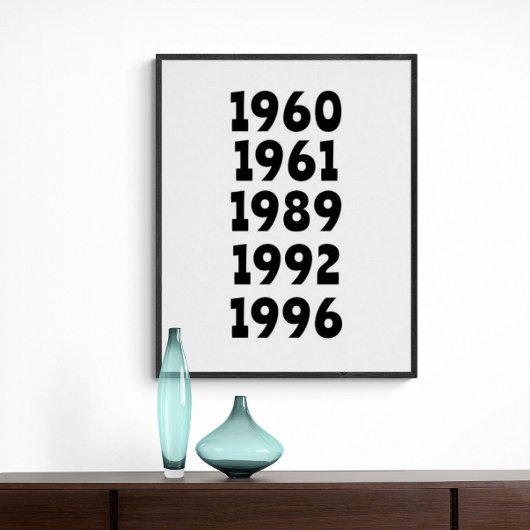 おもしろいカスタムファミリー5誕生年署名ポスターギフト ポスター