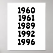 おもしろいカスタムファミリー5誕生年署名ポスターギフト ポスター (正面)