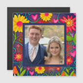 おもしろいカスタムファミリ写真ハートカラフルフローラ (正面/裏面)