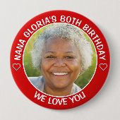 おもしろいカスタムフォト誕生日パーティーのお気に入り 缶バッジ (正面)