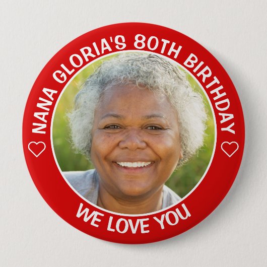 おもしろいカスタムフォト誕生日パーティーのお気に入り 缶バッジ (正面)