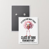 おもしろいカスタムフラミンゴスクールクラス懇親会 缶バッジ (正面/裏面)