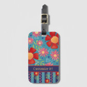 おもしろいカスタムフローラル模様名風向性 ラゲッジタグ (正面縦)