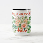おもしろいカスタムフローラ母マグギフト ツートーンマグカップ (中央)