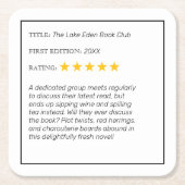 おもしろいカスタムブッククラブドリンクコースター スクエアペーパーコースター (正面)