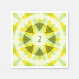 おもしろいカスタムブライトイエローグリーン誕生日星 スタンダードカクテルナプキン