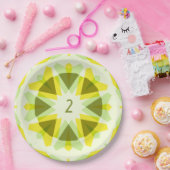 おもしろいカスタムブライトイエローグリーン誕生日星 ペーパープレート (パーティー)