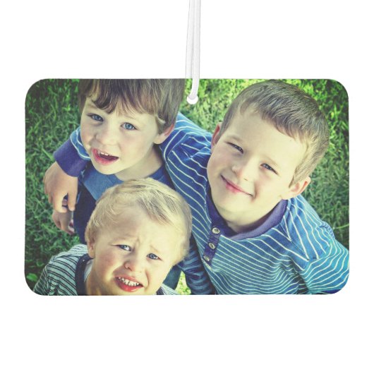 おもしろいカスタムブライトフィルタ子供たち写真ギフト カーエアーフレッシュナー (裏面)