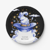 おもしろいカスタムブロームウィザード誕生日 ペーパープレート (正面)