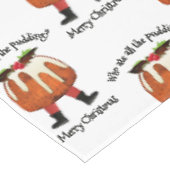 おもしろいカスタムプディングメリークリスマス テーブルクロス (アングル)