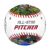 おもしろいカスタムプレイヤー名&ナンバーツーフォトスポーティ 野球ボール (裏面)