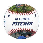 おもしろいカスタムプレイヤー名&ナンバーツーフォトスポーティ 野球ボール (裏面)