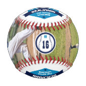 おもしろいカスタムプレイヤー名&ナンバーツーフォトスポーティ 野球ボール (正面)