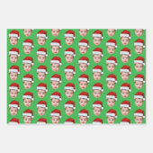 おもしろいカスタムベビー顔フォトサンタヘッド ラッピングペーパーシート (正面3)