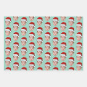 おもしろいカスタムベビー顔フォトサンタヘッド ラッピングペーパーシート (正面2)