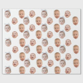 おもしろいカスタムベビー顔写真顔3枚 ラッピングペーパー (フラット)