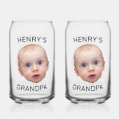 おもしろいカスタムベビー顔 ガラス缶 (正面)