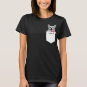 おもしろいカスタムペットの写真と名前ポケット Tシャツ (正面)