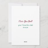 おもしろいカスタムペット写真犬パパメリークリスマスホール シーズンカード (裏面)