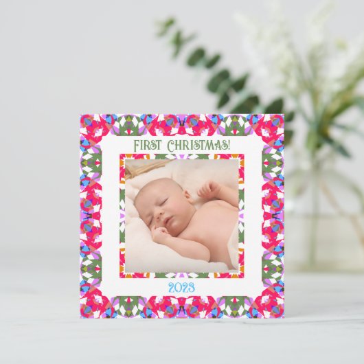 おもしろいカスタムホリーすてきクリスマス明るい写真ギフト (スタンド正面)