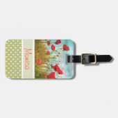 おもしろいカスタムポピークラシックフラワーズメドーフィールド ラゲッジタグ (正面横)