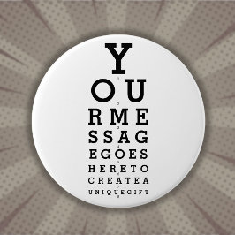 おもしろいカスタムメッセージ視力表 缶バッジ