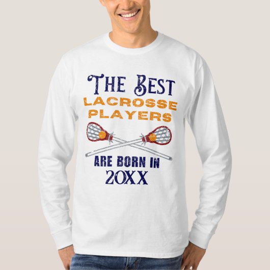 おもしろいカスタムラクロス誕生年誕生日 Tシャツ (正面)