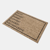 おもしろいカスタムリマインダーリスト鍵電話財布Coir ドアマット (アングル)