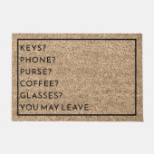 おもしろいカスタムリマインダーリスト鍵電話財布Coir ドアマット (正面)