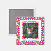 おもしろいカスタムレッドすてきフェスティバルクリスマスフォトギフト マグネット (正面/裏面)