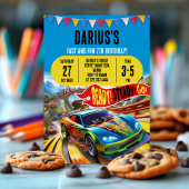 おもしろいカスタムレースカー誕生日招待状 招待状